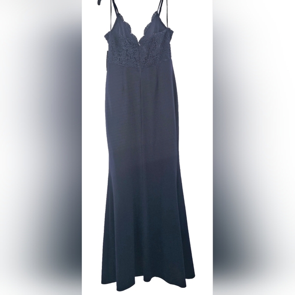 Lulus Leandra Navy Blue Lace Maxi Dress Size Large NEW - Picture 4 of 9